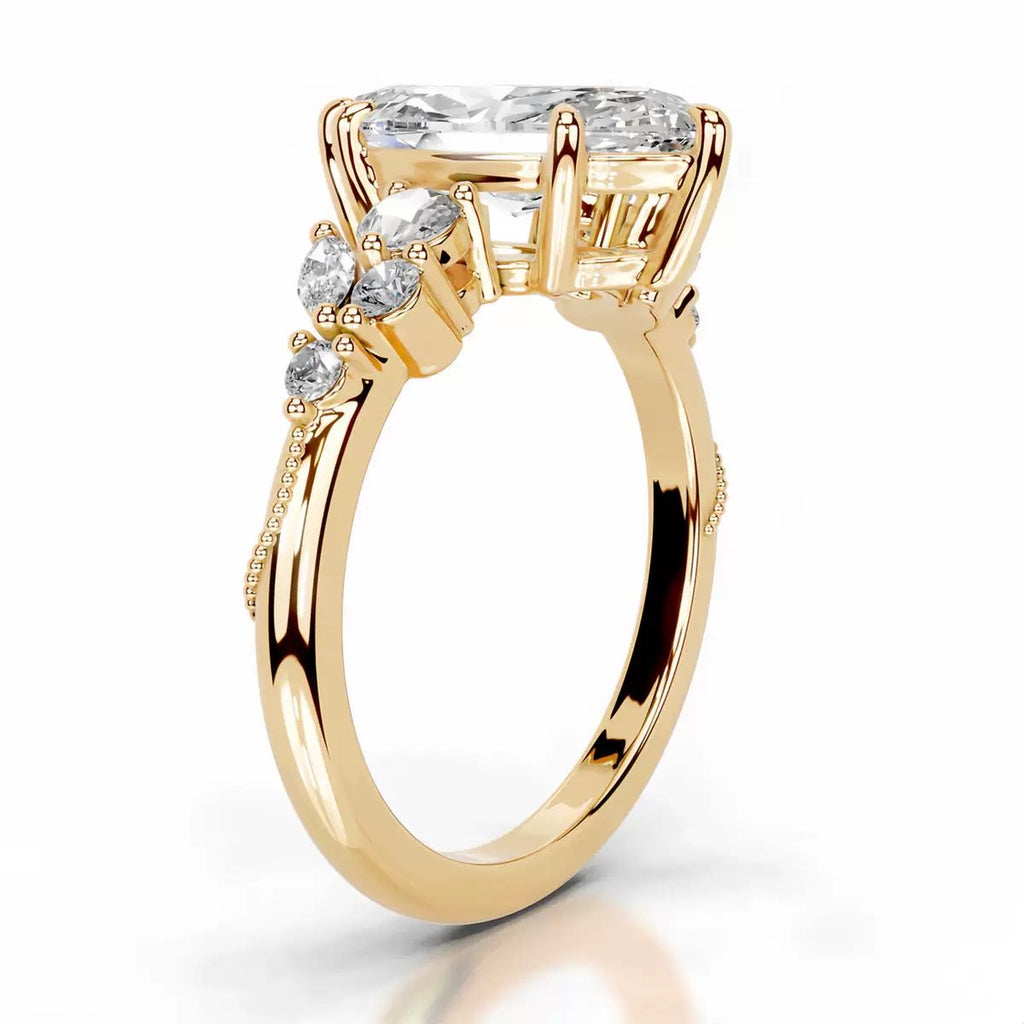 Elegant Vintage Moissanite Ring, 5ct Marquise Cut. HR050