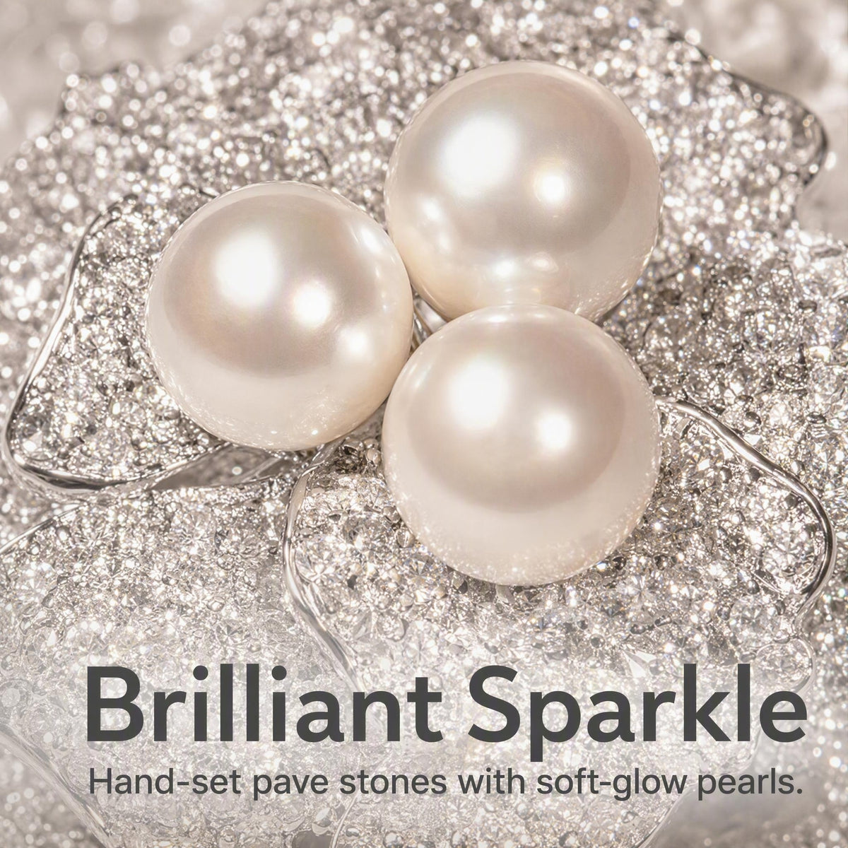 Premium Pearl Ring,228pcs Zirconia + 3pcs Pearl. HR043