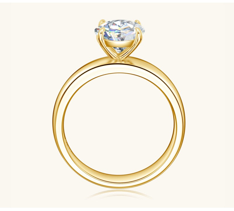 Elegant Premium Moissanite Ring, Wide Band, 2CT HR056