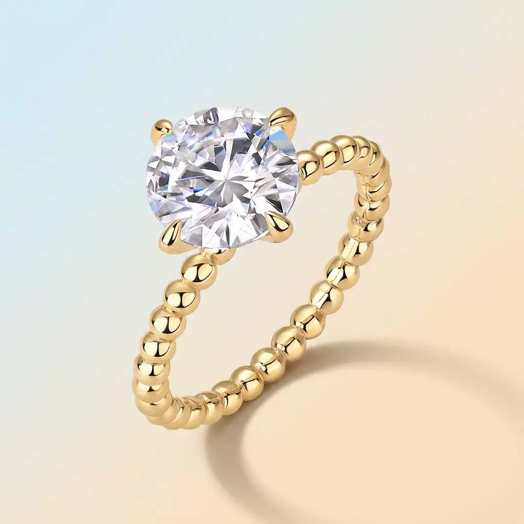 Minimalist Moissanite Ring, Thin Band HR055
