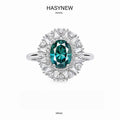 Premium Swiss‑Blue Topaz Moissanite Oval‑cut. HR040