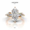 Elegant Vintage Moissanite Ring, 5ct Marquise Cut. HR050