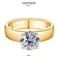 Elegant Premium Moissanite Ring, Wide Band, 2CT HR056